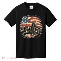 US Flag Motorcycle USA Retro Biker Kids T-Shirt thumb 0