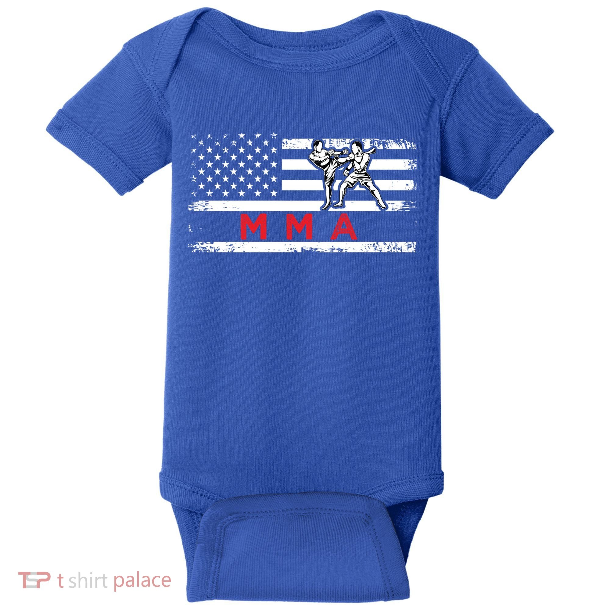 Usa Flag Mma American Patriot Mixed Martial Arts Gift Baby Bodysuit