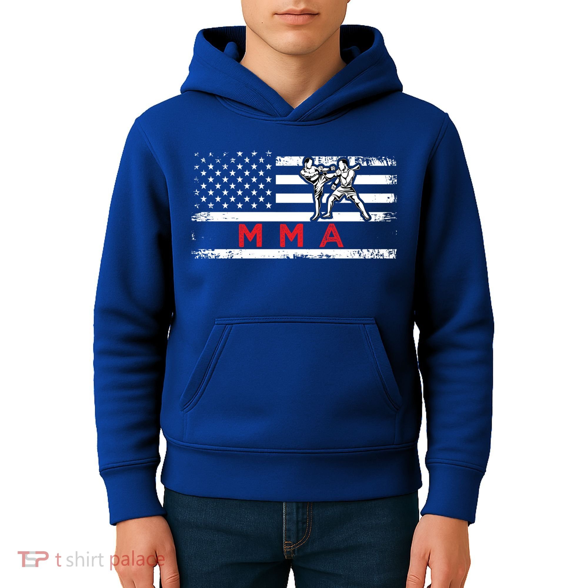 Usa Flag Mma American Patriot Mixed Martial Arts Gift Kids Hoodie