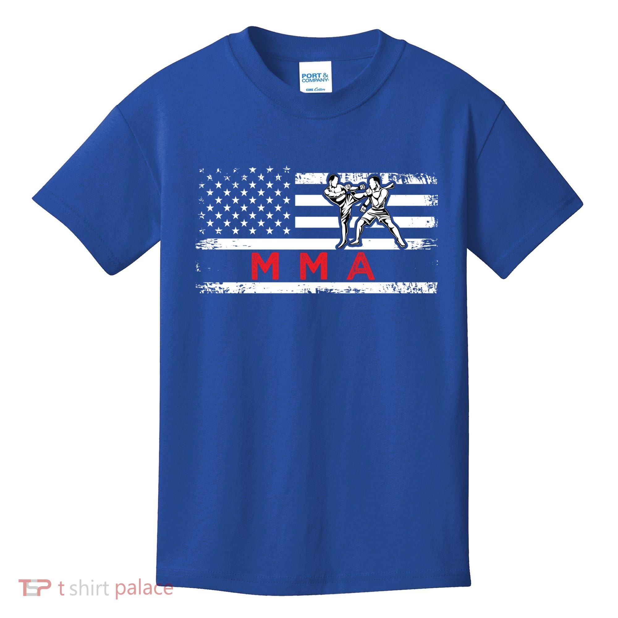 Usa Flag Mma American Patriot Mixed Martial Arts Gift Kids T-Shirt
