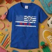 Usa Flag Mma American Patriot Mixed Martial Arts Gift Kids T-Shirt thumb 3