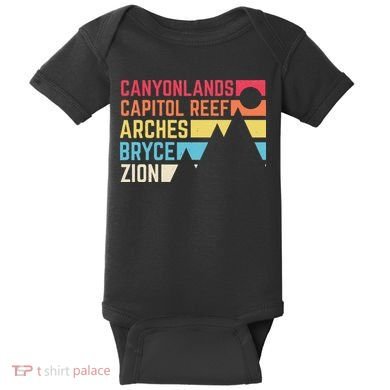 Utahs Five National Parks Souvenir NPS Moab Utah Mighty 5 Baby Bodysuit