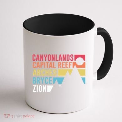 Utahs Five National Parks Souvenir Cool Gift Nps Moab Utah Mighty 5 Gift Coffee Mug back