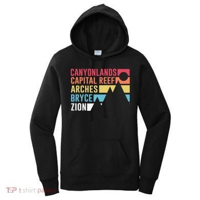 Utahs Five National Parks Souvenir Cool Gift Nps Moab Utah Mighty 5 Gift Women's Hoodie