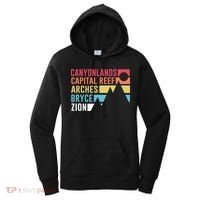 Utahs Five National Parks Souvenir Cool Gift Nps Moab Utah Mighty 5 Gift Women's Hoodie thumb 0