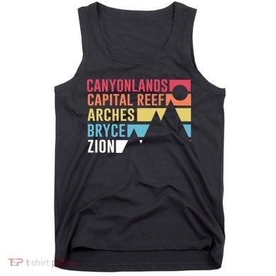 Utahs Five National Parks Souvenir Cool Gift Nps Moab Utah Mighty 5 Gift Tank Top