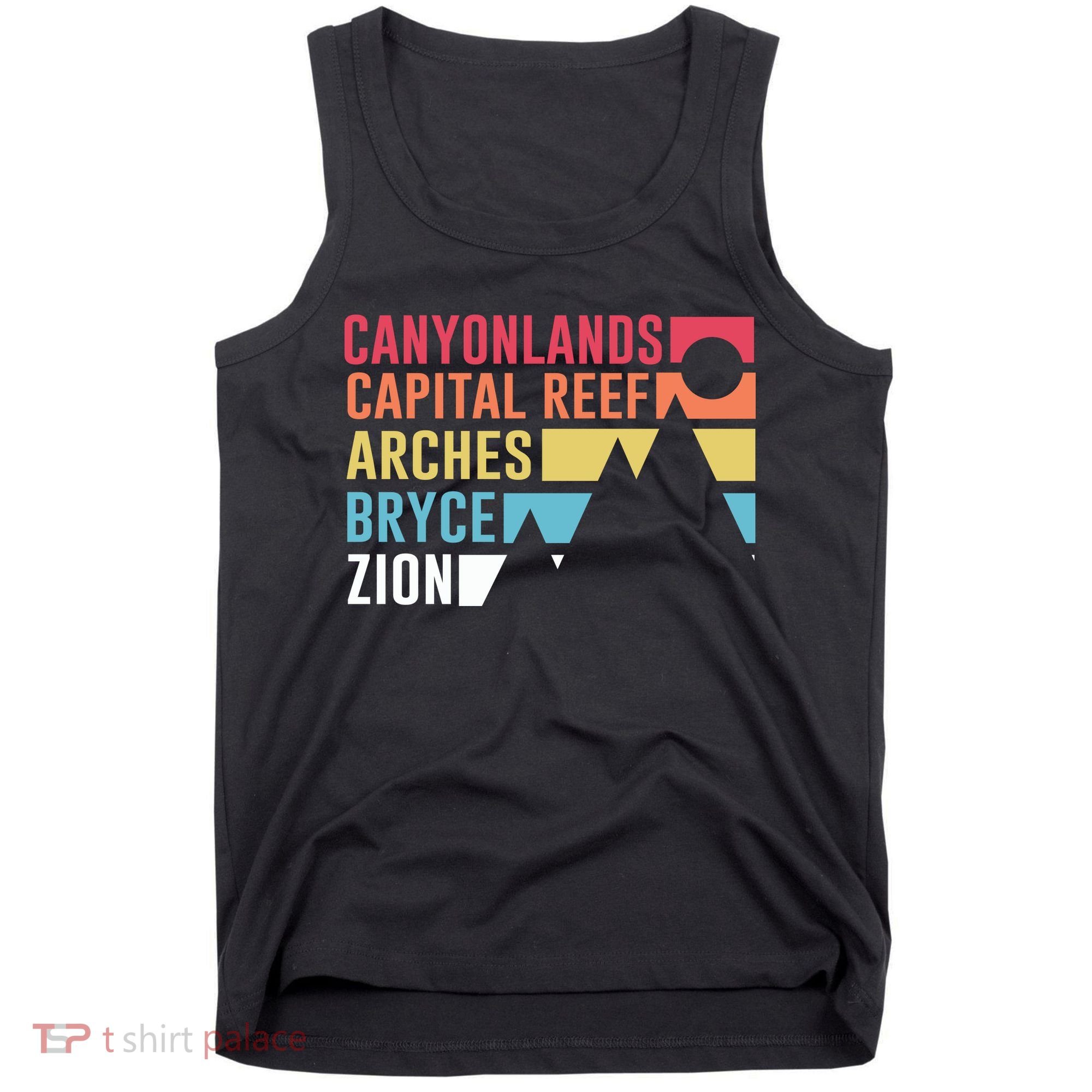 Utahs Five National Parks Souvenir Cool Gift Nps Moab Utah Mighty 5 Gift Tank Top