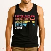 Utahs Five National Parks Souvenir Cool Gift Nps Moab Utah Mighty 5 Gift Tank Top thumb 3