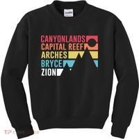 Utahs Five National Parks Souvenir Cool Gift Nps Moab Utah Mighty 5 Gift Kids Sweatshirt thumb 0