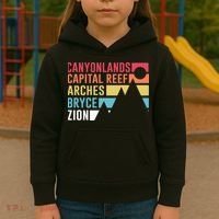 Utahs Five National Parks Souvenir Cool Gift Nps Moab Utah Mighty 5 Gift Kids Hoodie thumb 3