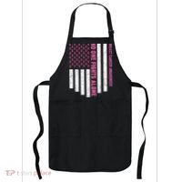 USA Flag No One Fight Alone Breast Caner Awareness Apron thumb 0