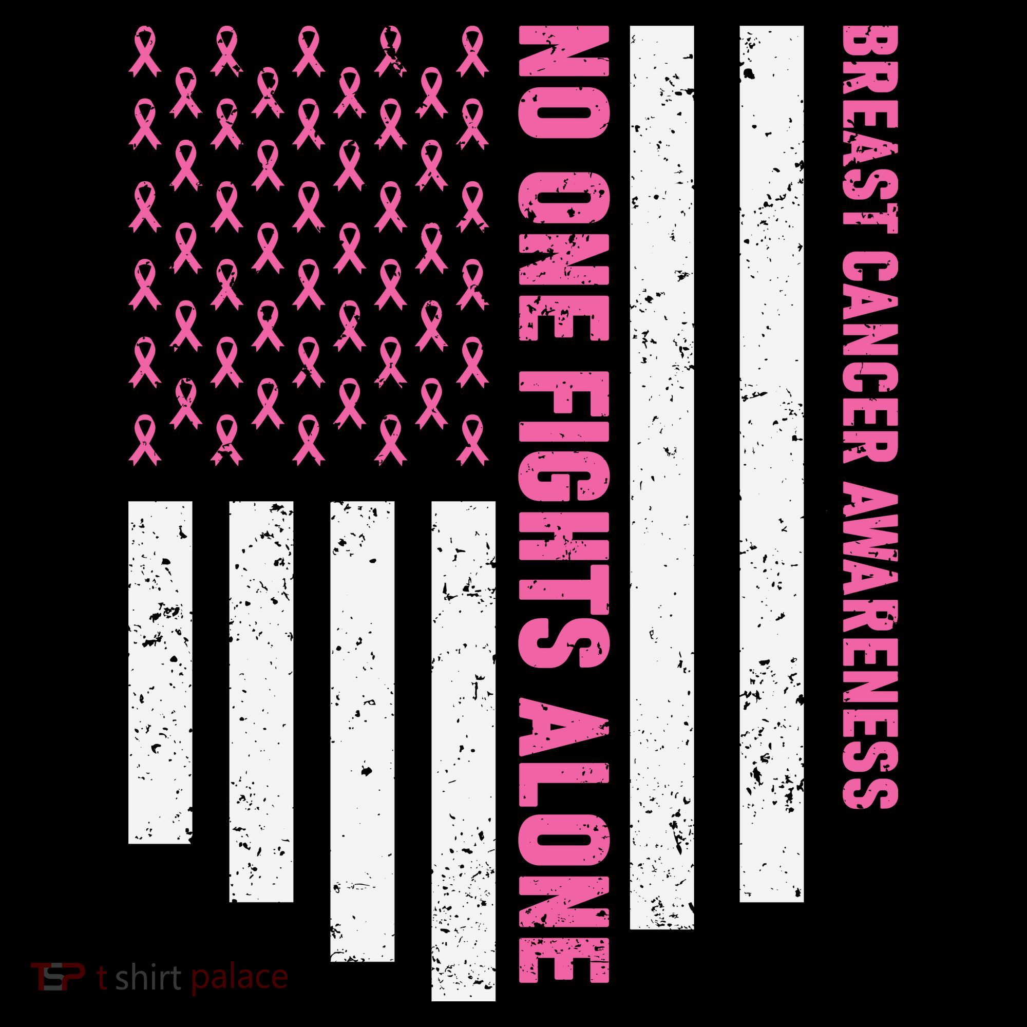 USA Flag No One Fight Alone Breast Caner Awareness Coffee Mug