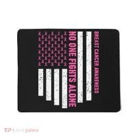 USA Flag No One Fight Alone Breast Caner Awareness Mousepad thumb 0