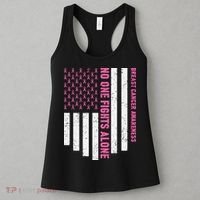 USA Flag No One Fight Alone Breast Caner Awareness Women's Tank Top thumb 3