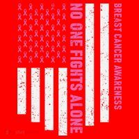 USA Flag No One Fight Alone Breast Caner Awareness Santa Hat thumb 1