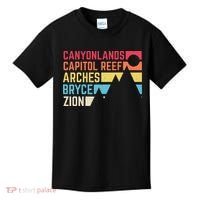 Utahs Five National Parks Souvenir Nps Moab Utah Mighty 5 Kids T-Shirt thumb 0