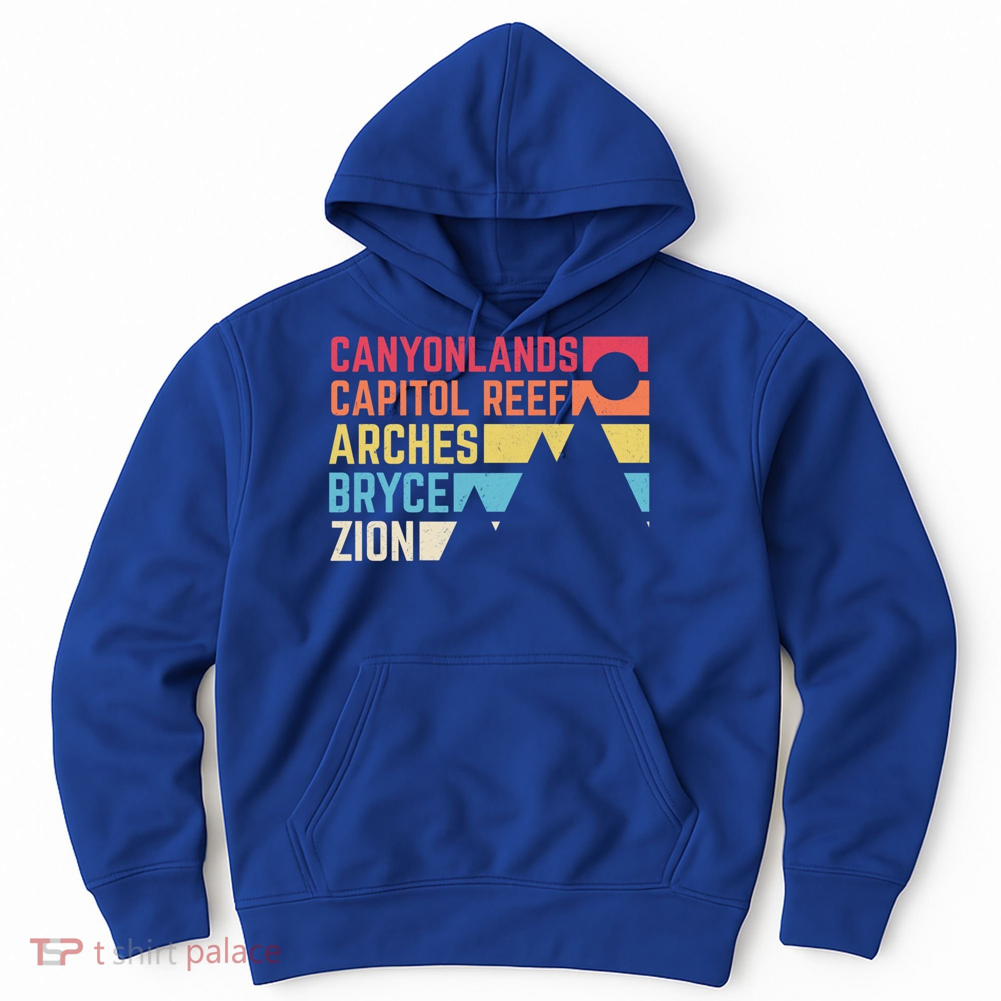 Utahs Five National Parks Souvenir Cool Gift Nps Moab Utah Mighty 5 Gift Hoodie