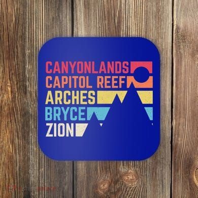 Utahs Five National Parks Souvenir Cool Gift Nps Moab Utah Mighty 5 Gift Coaster