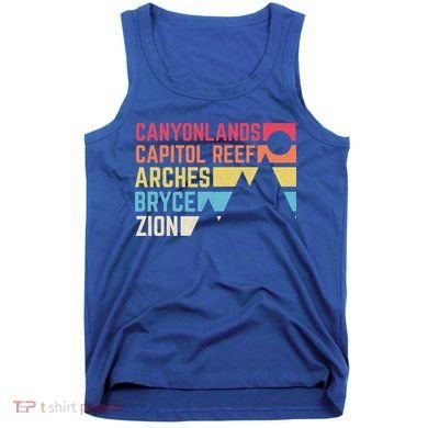 Utahs Five National Parks Souvenir Cool Gift Nps Moab Utah Mighty 5 Gift Tank Top