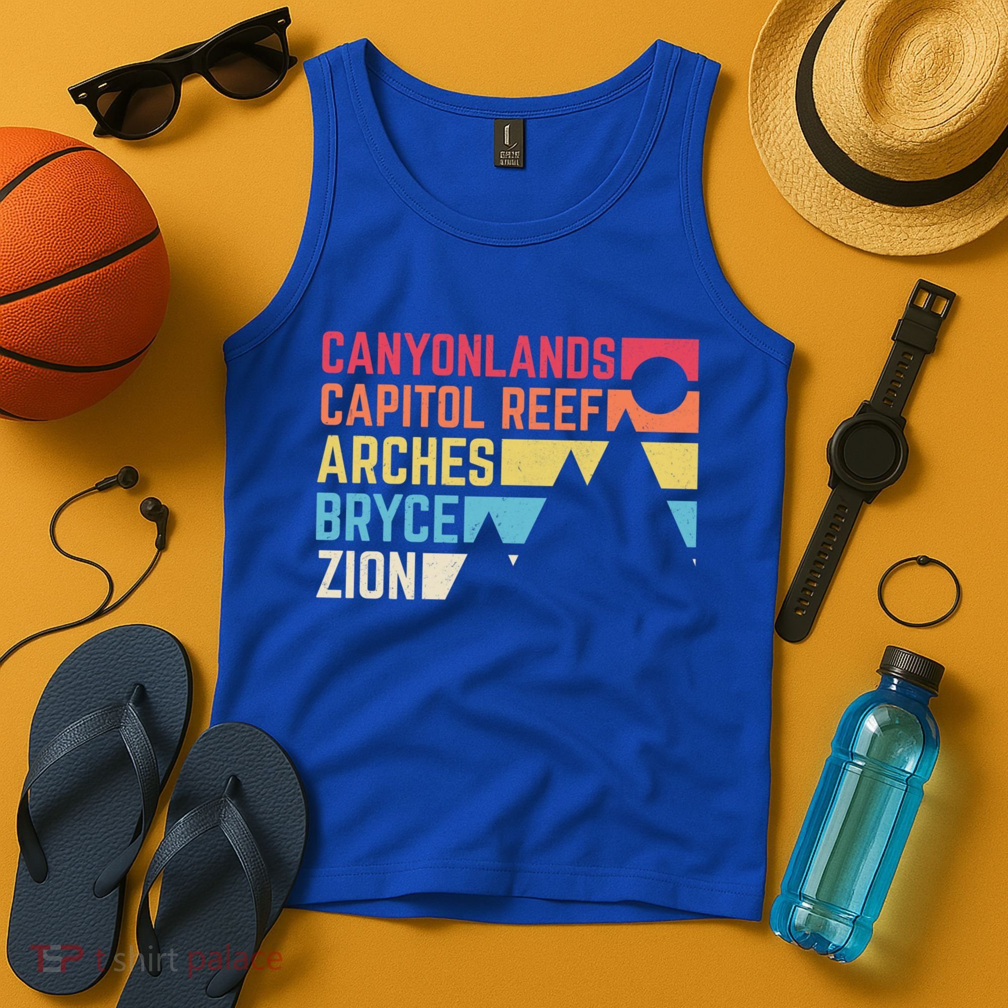 Utahs Five National Parks Souvenir Cool Gift Nps Moab Utah Mighty 5 Gift Tank Top