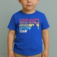 Utahs Five National Parks Souvenir Cool Gift Nps Moab Utah Mighty 5 Gift Toddler T-Shirt thumb 2