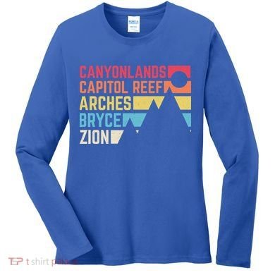Utahs Five National Parks Souvenir Cool Gift Nps Moab Utah Mighty 5 Gift Women's Long Sleeve Shirt