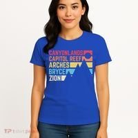 Utahs Five National Parks Souvenir Cool Gift Nps Moab Utah Mighty 5 Gift Women's T-Shirt thumb 4