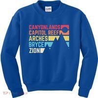 Utahs Five National Parks Souvenir Cool Gift Nps Moab Utah Mighty 5 Gift Kids Sweatshirt thumb 0