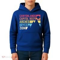 Utahs Five National Parks Souvenir Cool Gift Nps Moab Utah Mighty 5 Gift Kids Hoodie thumb 4