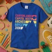 Utahs Five National Parks Souvenir Cool Gift Nps Moab Utah Mighty 5 Gift Kids T-Shirt thumb 3