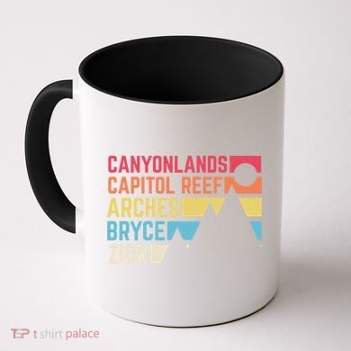 Utahs Five National Parks Souvenir Cool Nps Moab Utah Mighty 5 Coffee Mug