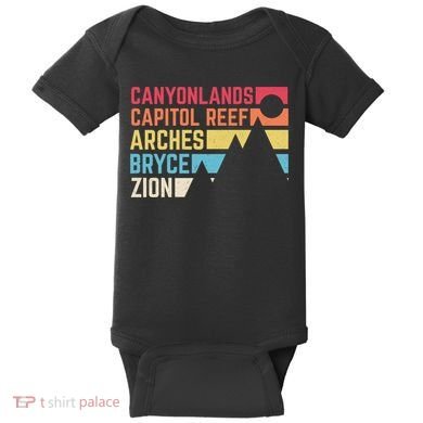 Utahs Five National Parks Souvenir Cool Nps Moab Utah Mighty 5 Baby Bodysuit