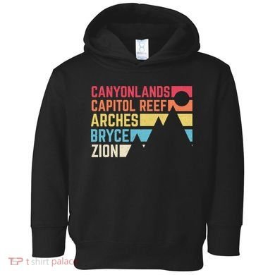 Utahs Five National Parks Souvenir Cool Nps Moab Utah Mighty 5 Toddler Hoodie