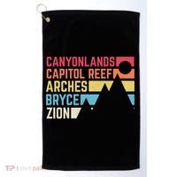 Utahs Five National Parks Souvenir Cool Nps Moab Utah Mighty 5 Golf Towel thumb 0