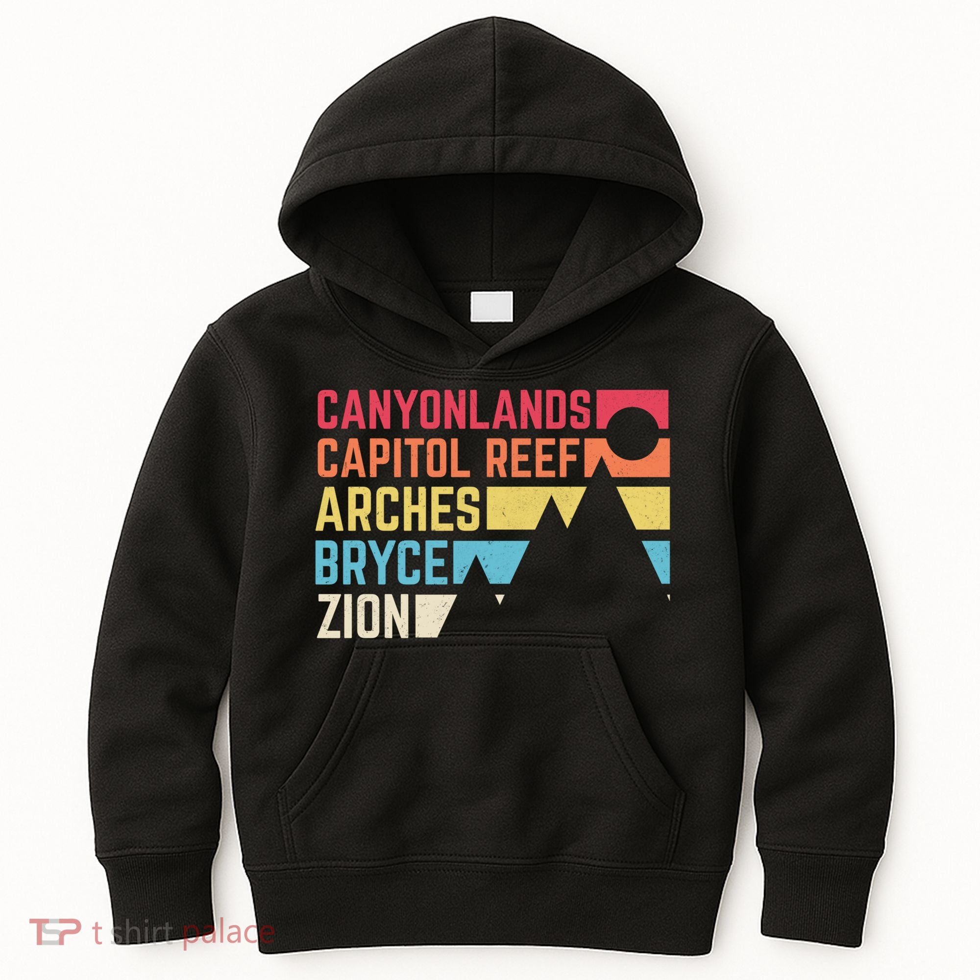 Utahs Five National Parks Souvenir Cool Nps Moab Utah Mighty 5 Kids Hoodie