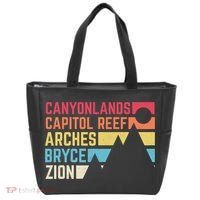 Utahs Five National Parks Souvenir Cool Nps Moab Utah Mighty 5 Tote Bag thumb 0
