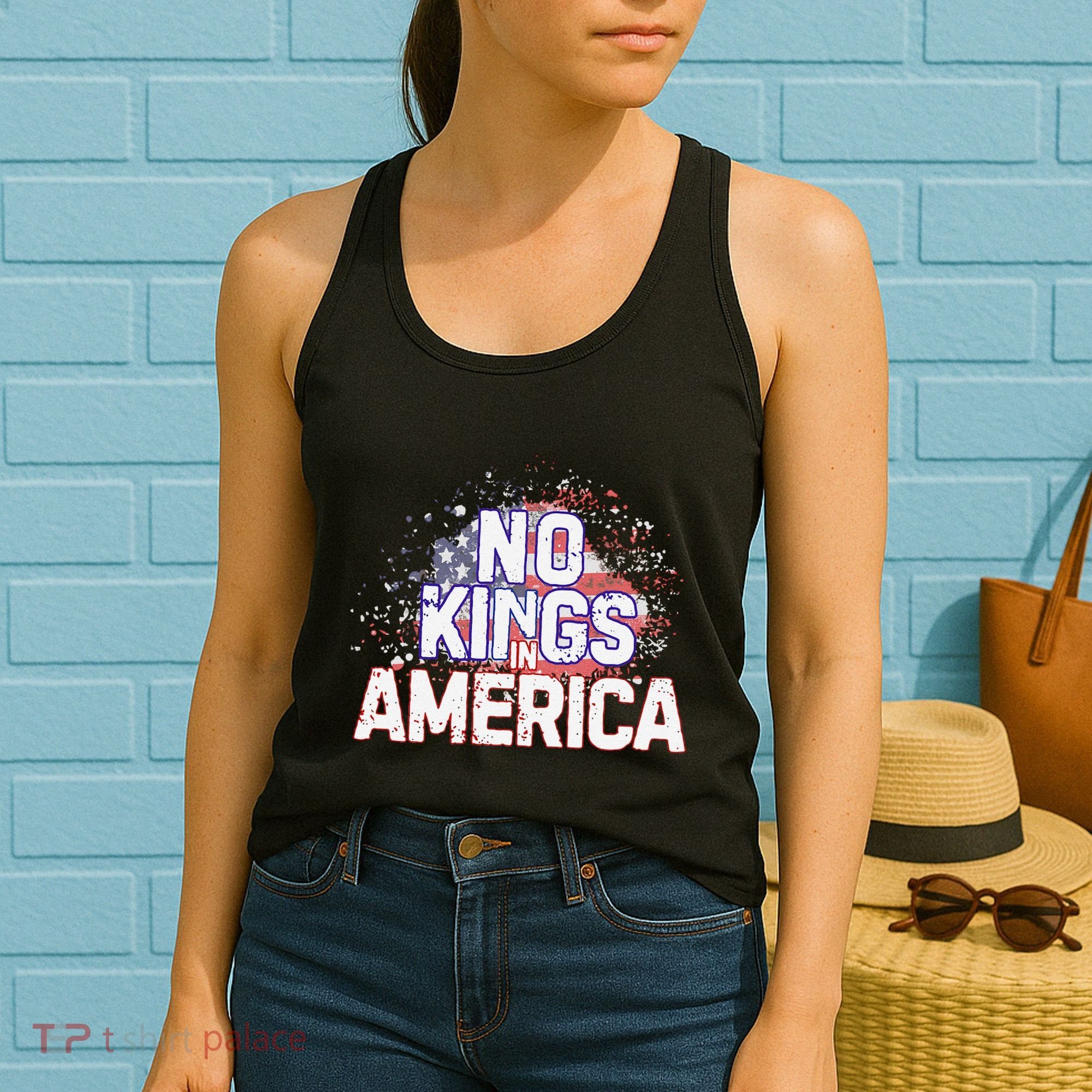 Usa Flag No Kings In America Democracy Women's Tank Top