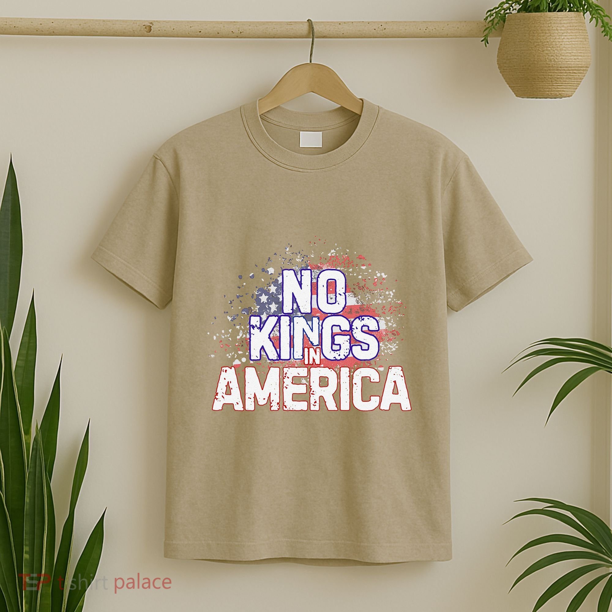 Usa Flag No Kings In America Democracy T-Shirt