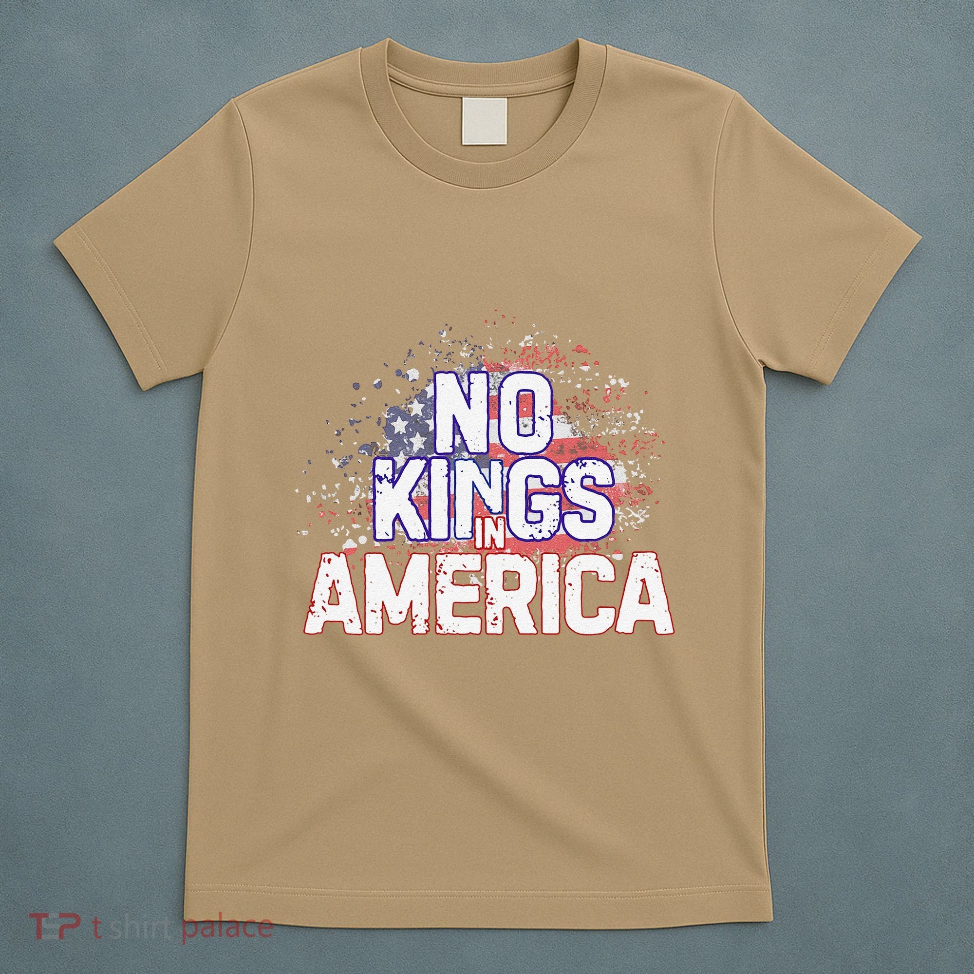 Usa Flag No Kings In America Democracy T-Shirt