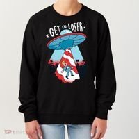 UFO Aliens Abducted Trump Get In Loser Women's Sweatshirt thumb 0