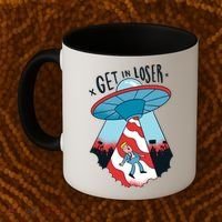 UFO Aliens Abducted Trump Get In Loser Coffee Mug thumb 2