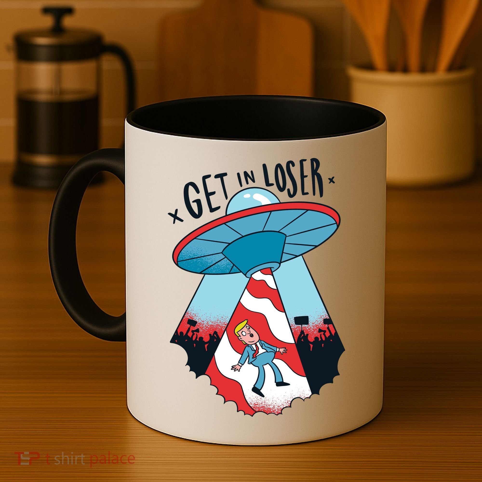 UFO Aliens Abducted Trump Get In Loser Coffee Mug