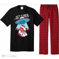 UFO Aliens Abducted Trump Get In Loser Pajama Set thumb 0