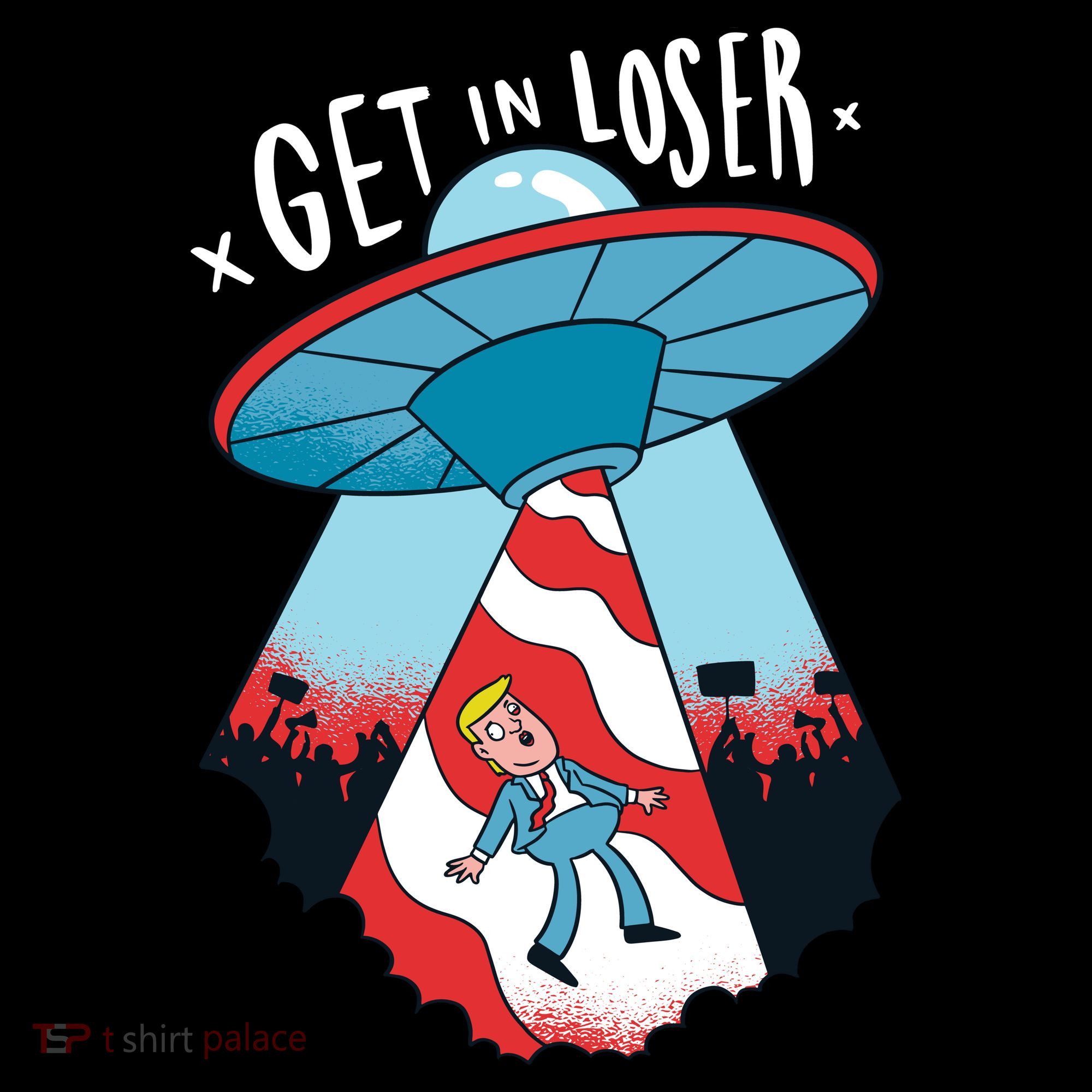 UFO Aliens Abducted Trump Get In Loser Women's Tank Top