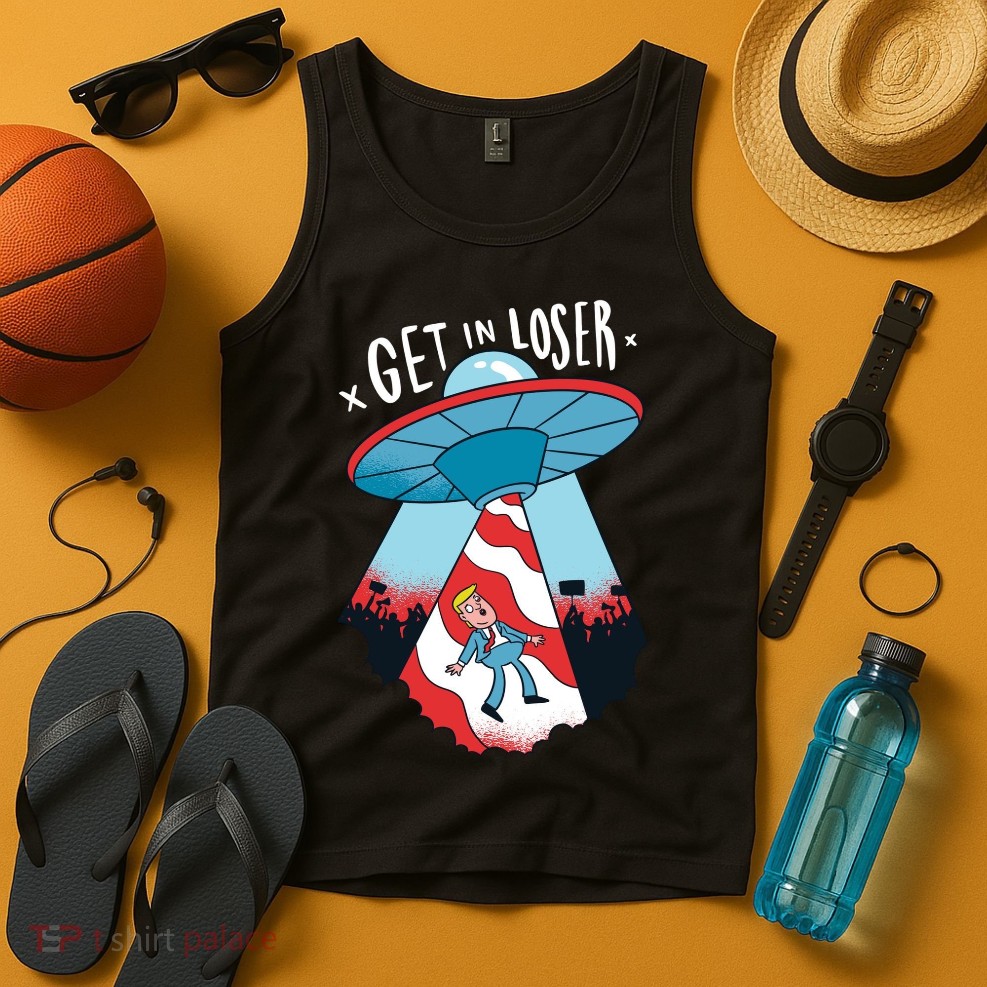 UFO Aliens Abducted Trump Get In Loser Tank Top