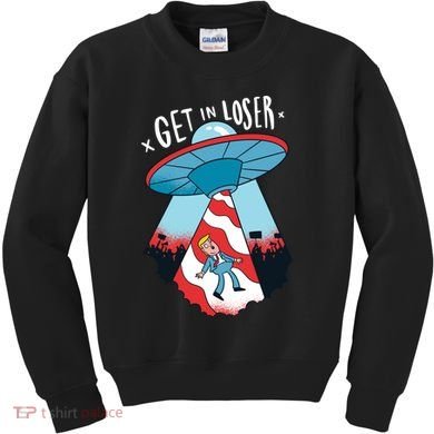 UFO Aliens Abducted Trump Get In Loser Kids Sweatshirt