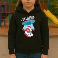 UFO Aliens Abducted Trump Get In Loser Kids Hoodie thumb 3