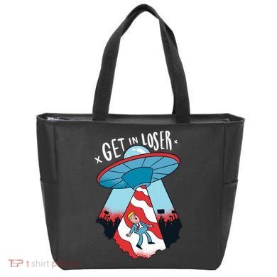 UFO Aliens Abducted Trump Get In Loser Tote Bag