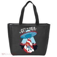 UFO Aliens Abducted Trump Get In Loser Tote Bag thumb 0