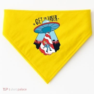 UFO Aliens Abducted Trump Get In Loser USA-Made Doggie Bandana